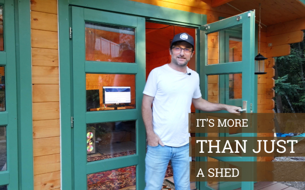 It's more than just a shed- a creatively chaotic entrepreneur shows his backyard home office shed